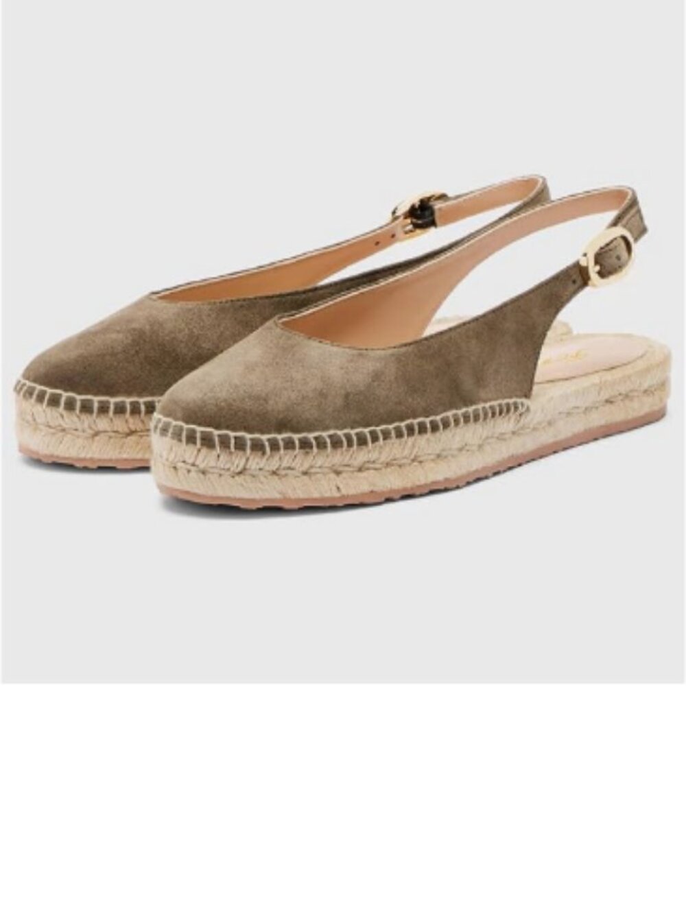 FOWT Brown Round Toe Slip on Sandals Espadrille Comfortable Slingbacks Shoes